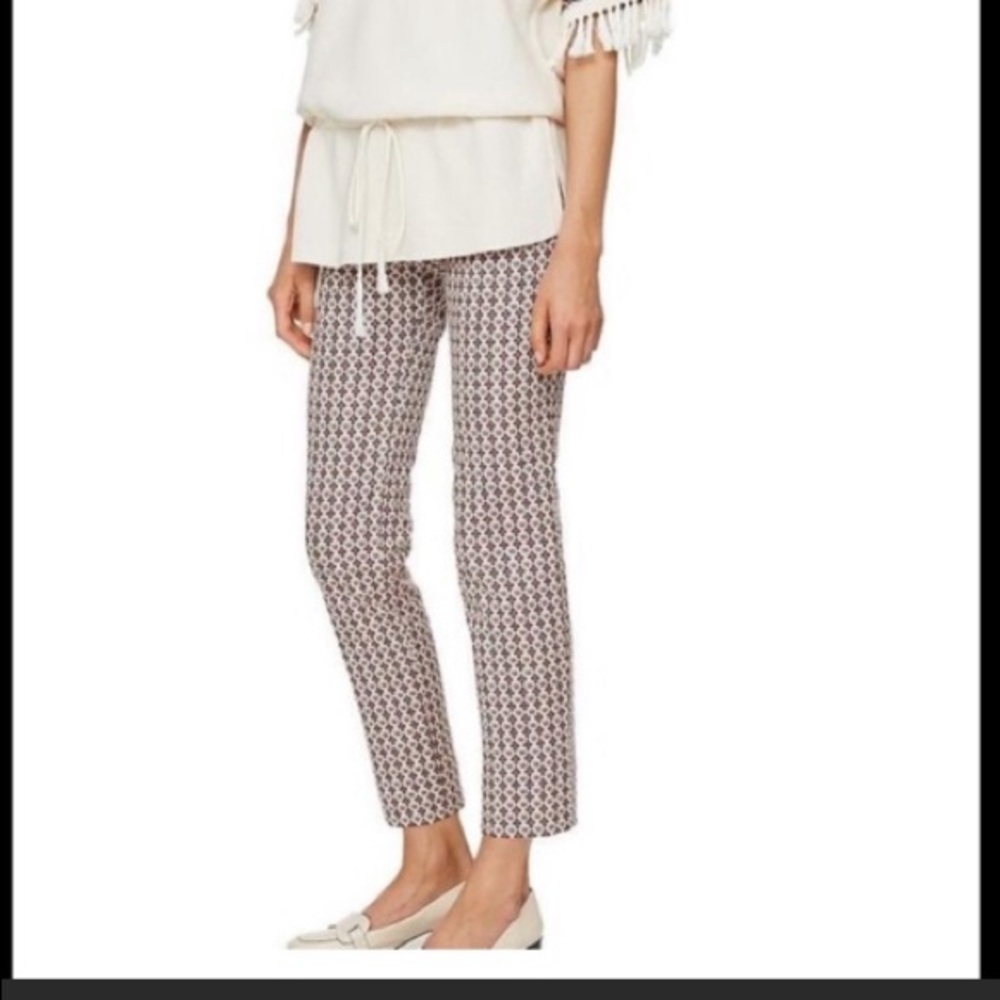 Tory Burch Floral Jacquard Crop Pants